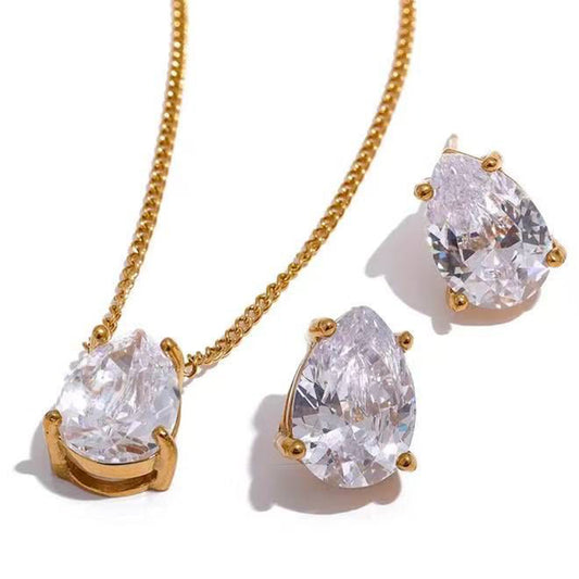 Zircon Tear Drop Set