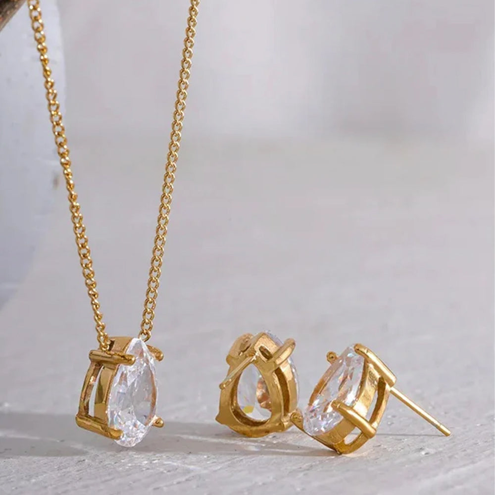 Zircon Tear Drop Set