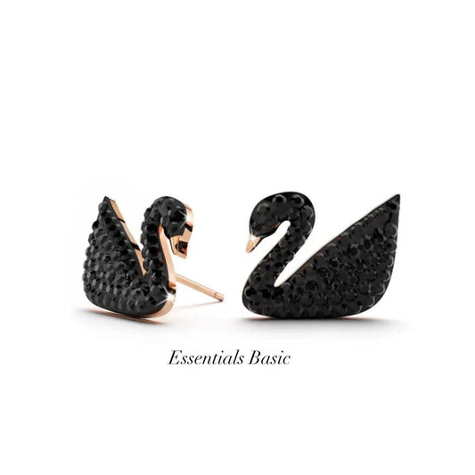 Swan Studs - Black