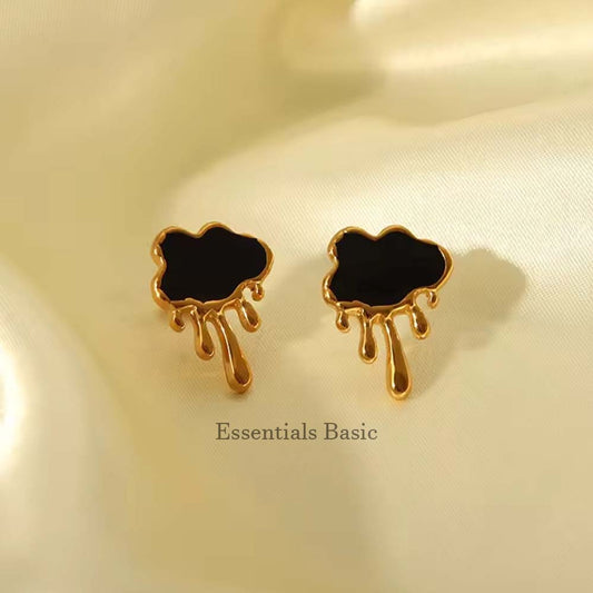 Cloud Dripping ( Black ) earrings