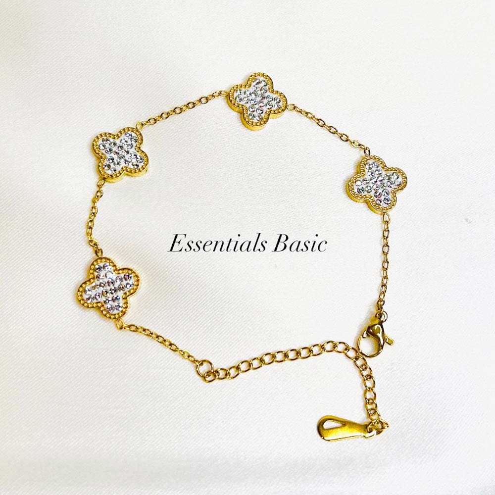 White Clover Crystal Bracelet