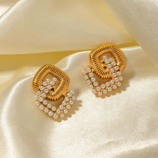 Pearl Twist Hoops