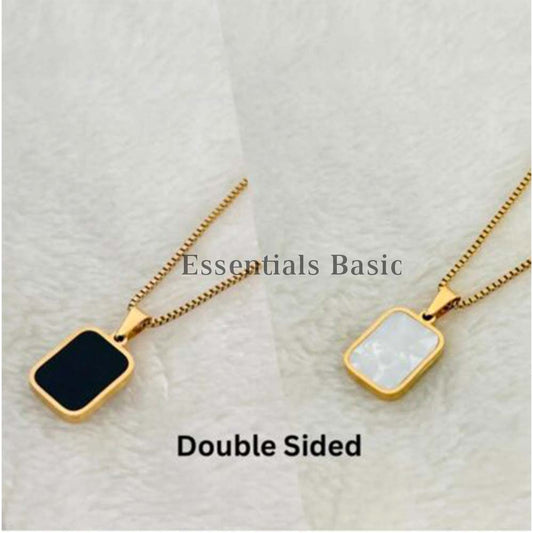 Rectangle Reversible Pendant Black/White