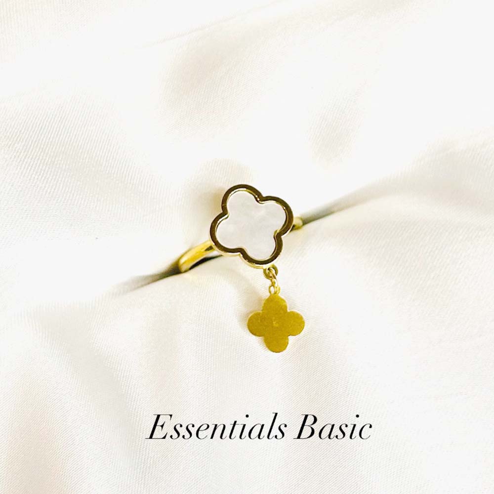 White Clover Drop Ring